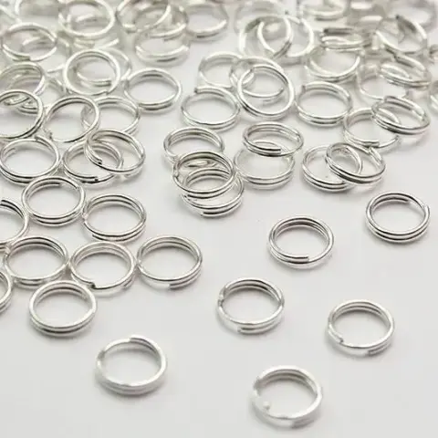 Подвійні сполучні кільця срібного кольору 6 мм 50 г (СК6-50/silver)