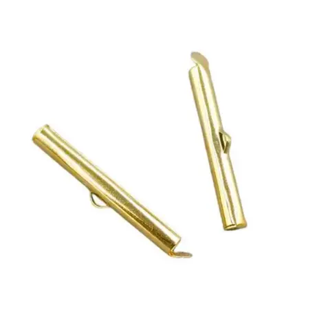 Концевик-трубочка с петелькой 40 мм золото (пара) (40mm-2/gold)