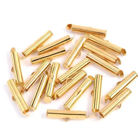 Кінцевик-трубочка з петелькою 20 мм (пара) колір золотий (20mm-2/gold)