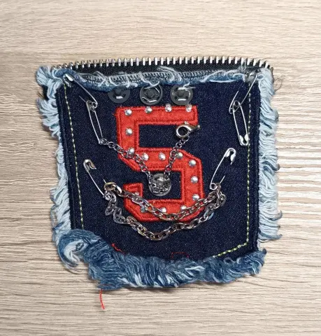 Нашивка джинсовая синяя 9,5 × 9 см (Т01)