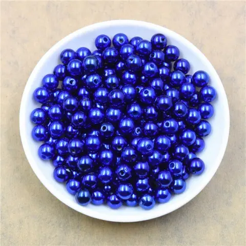 Жемчуг синий бусина 8мм 500г (Blue-500/8)