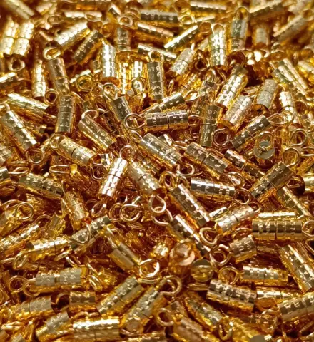 Застежка-закрутка золотого цвета 7 x 3 мм 100 шт (73-100/gold)