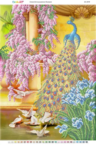 Схема для вишивання бісером BS Павич 41,2 x 58,2 см (BS-2078)