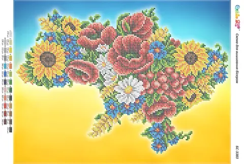 Схема для вишивання бісером Україна в квітах ІІ (част. виш.) (BS-3383)