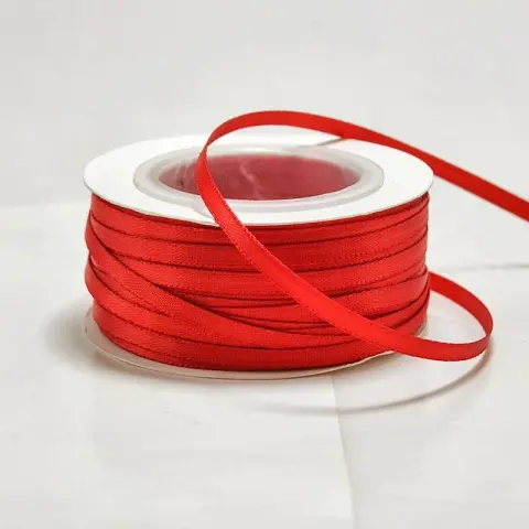 Атласна стрічка червона, 0,3 см, 92 м (03/red)
