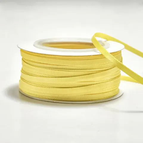 Атласна стрічка жовта, 0,3 см, 92 м (03/yellow)