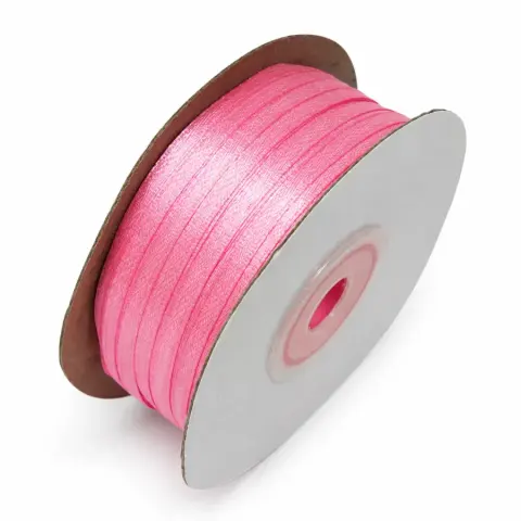 Атласна стрічка рожева, 0,3 см, 92 м (03/pink)