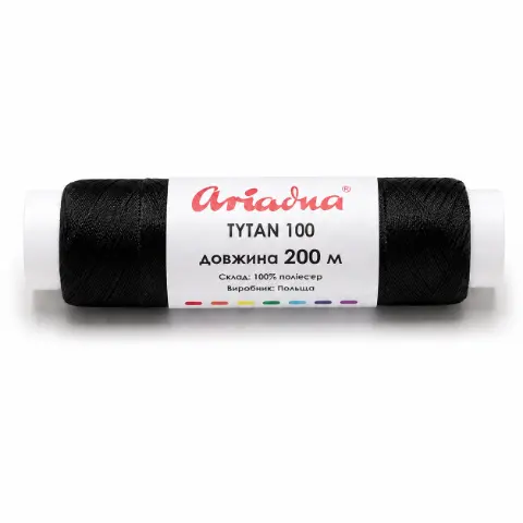 Бисерная нитка TYTAN 200 м черная (Н2799/200)