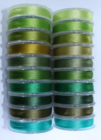 Нитка для бісеру Spark Beads Tytan 100, 100 м, зелений мікс, 10 котушок (205/mix/10)