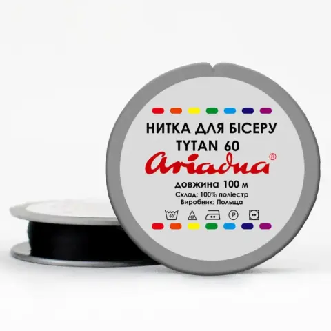 Бисерная нитка TYTAN60 100 м черная (Н2799/100/60)
