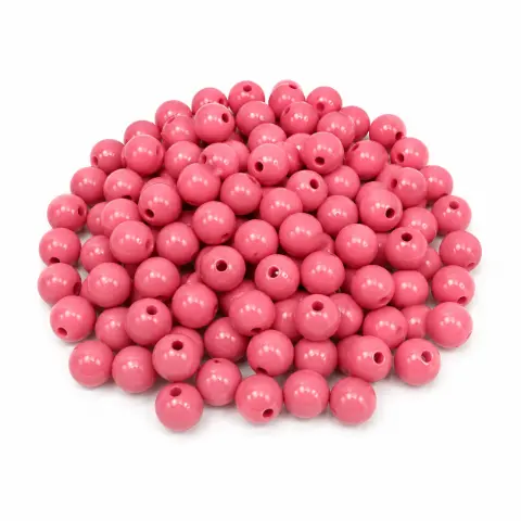 Намистини кульки червоно рожеві 10 мм 250 г (10mm-116)