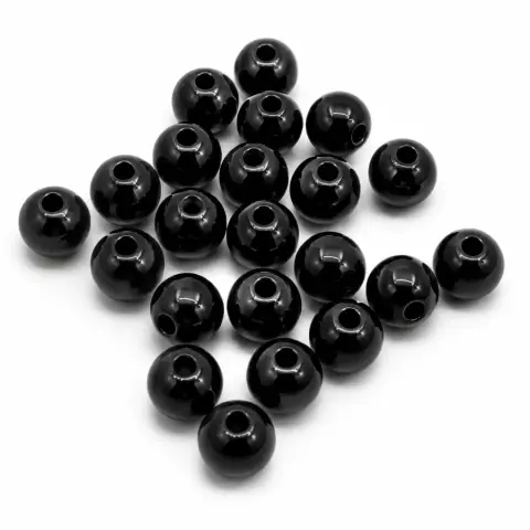 Намистини пластикові кульки чорні 10 мм 25 г (black-25g/10мм)