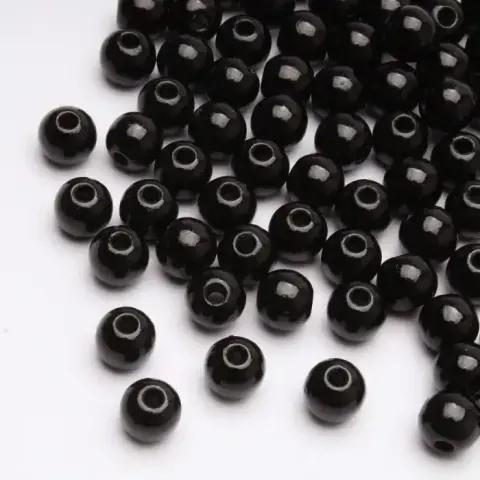 Бусины пластиковые шарики черные 6 мм 25 г (black-25g/6мм)