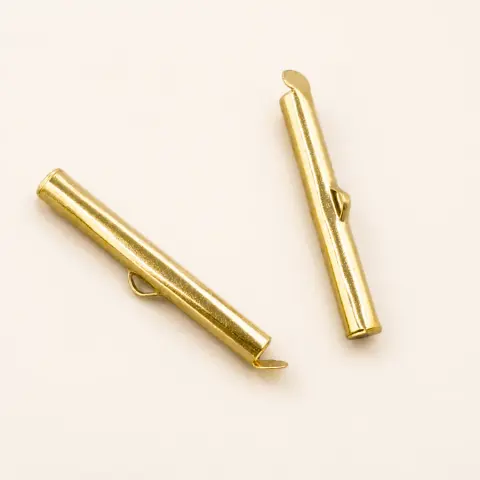 Концевик-трубочка с петелькой 40 мм желтое золото (пара) (40mm-2/yellow)