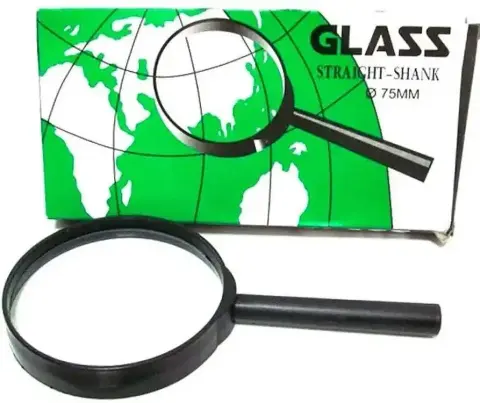 Лупа ручная Glass Straight Shank 75 мм (S-75)