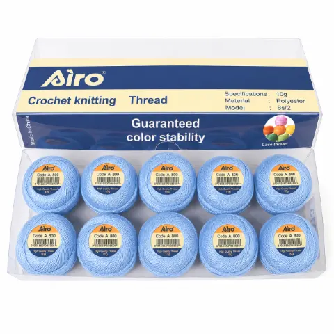 Набір ниток для в’язання Airo A800 блакитний 10 x 10 г (A800/10)