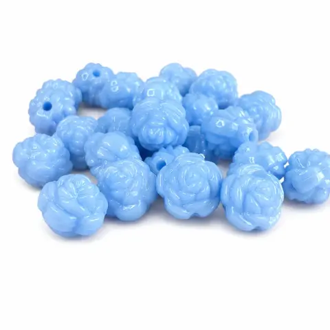 Бусины пластиковые Розочка голубые 12 мм 500 г (500-rose/blue)