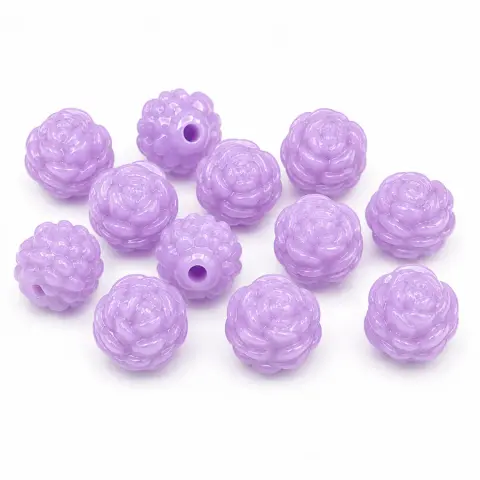 Намистини пластикові Трояндочка фіолетові 12 мм 500 г (500-rose/violet)