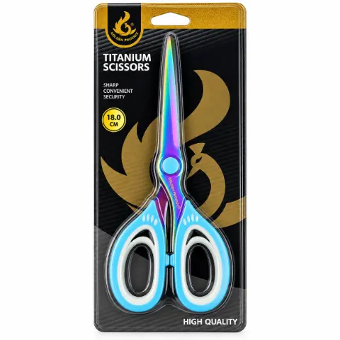 Ножницы Titanium Scissors Golden Phoenix бирюзовые 18см (SV18902)