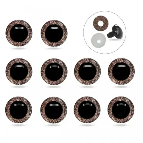 Глазки 3D трапеция для игрушек коричневые 12 мм 50 пар (T12-100/brown)