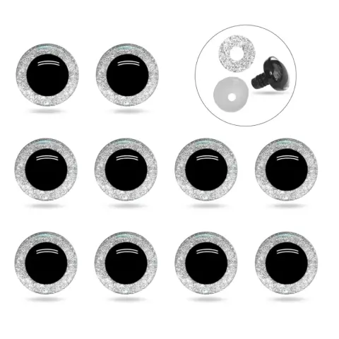 Глазки 3D трапеция для игрушек серебристые 12 мм 50 пар (T12-100/silver)