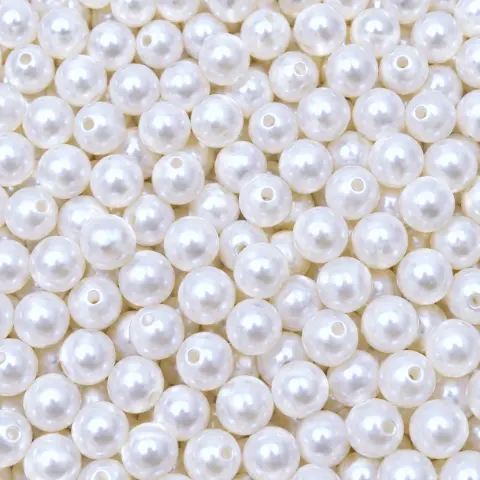 Жемчуг белый бусина 8 мм 500г (White-500/8)