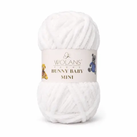 Пряжа Wolans Bunny Baby Mini плюшева біла 20 г 24 м (W150-01/20)