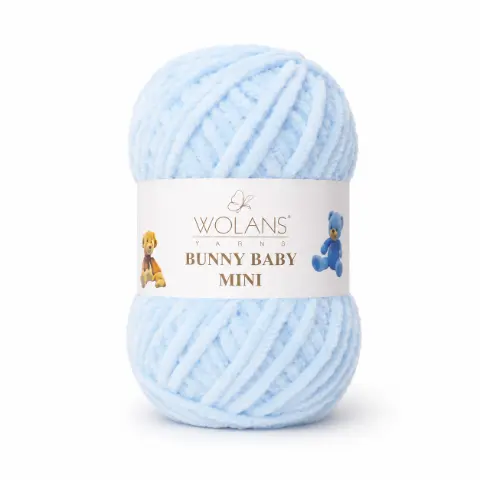 Пряжа Wolans Bunny Baby Mini плюшева блакитна 20 г 24 м (W100-11/20)