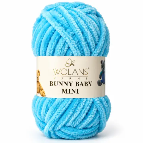Пряжа Wolans Bunny Baby Mini плюшева блакитна 20 г 24 м (W220-12/20)