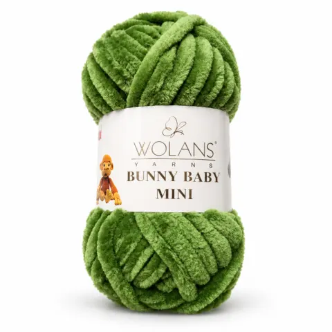Пряжа Wolans Bunny Baby Mini плюшевая хаки 20 г 24 м (W220-32/20)