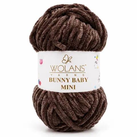 Пряжа Wolans Bunny Baby Mini плюшева коричнева 20 г 24 м (W220-20/74)