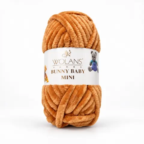 Пряжа Wolans Bunny Baby Mini плюшева світло-коричнева 20 г 24 м (W220-19/20)