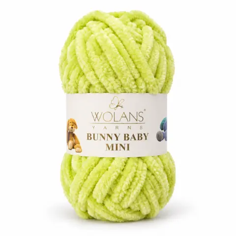 Пряжа Wolans Bunny Baby Mini плюшевая светло-салатовая 20 г 24 м (W220-46/20)