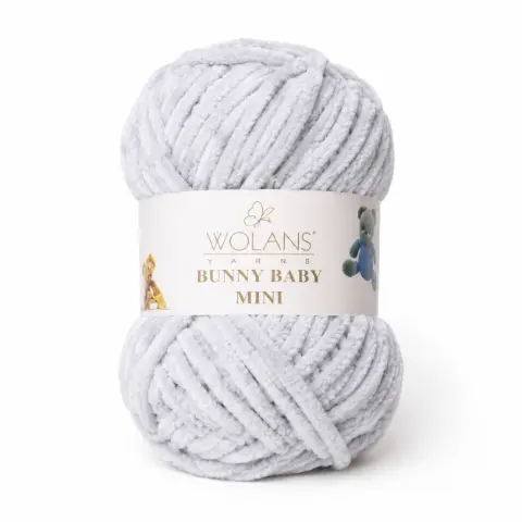 Пряжа Wolans Bunny Baby Mini плюшева світло сіра 20 г 24 м (W220-33/20)