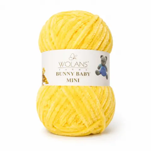 Пряжа Wolans Bunny Baby Mini плюшева жовта 20 г 24 м (W220-14/20)