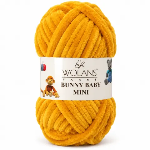 Пряжа Wolans Bunny Baby Mini плюшевая золотого цвета 20 г 24 м (W220-72/20)