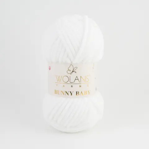 Пряжа Wolans Bunny Baby плюшева біла 100 г 120 м (W100/01