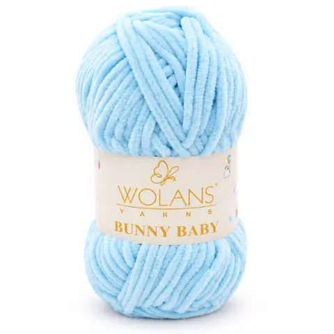 Пряжа Wolans Bunny Baby плюшева блакитна 100 г 120 м (W100/11)