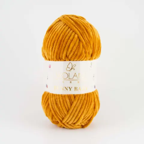 Пряжа Wolans Bunny Baby плюшева гірчична 100 г 120 м (W100/28)