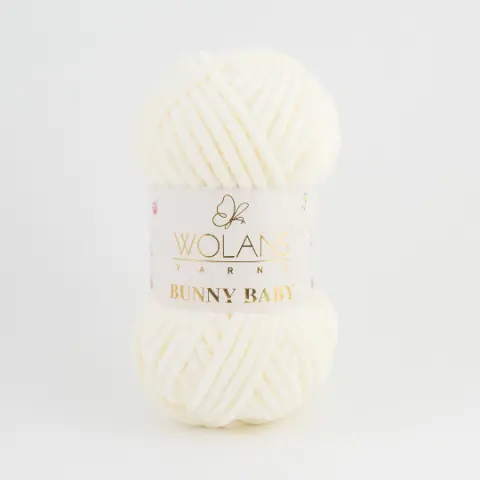 Пряжа Wolans Bunny Baby плюшева кремова 100 г 120 м (W100/02