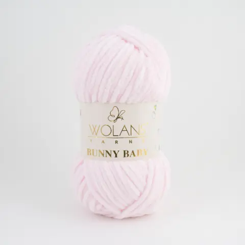 Пряжа Wolans Bunny Baby плюшевая светло-розовая 100 г 120 м (W100/04)