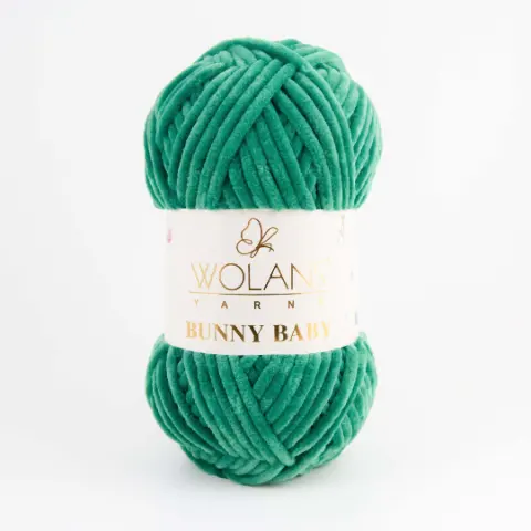 Пряжа Wolans Bunny Baby плюшева зелена 100 г 120 м (W100/26)