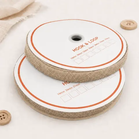Пришивна липучка 2,5 см 25 м М + П бежева (ПЛ-beige/25)