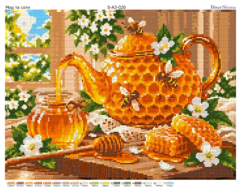 Схема бисера для вышивки BiserShema Мед и соты (SA3020)