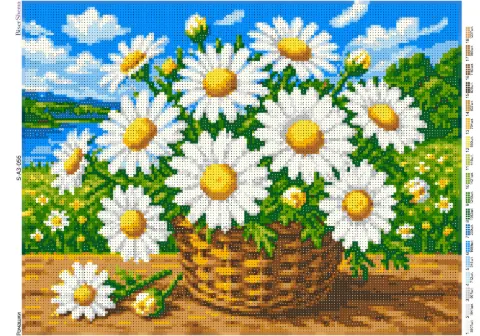 Схема для вишивання бісером BiserShema Ромашки 37х28см (SA3056)