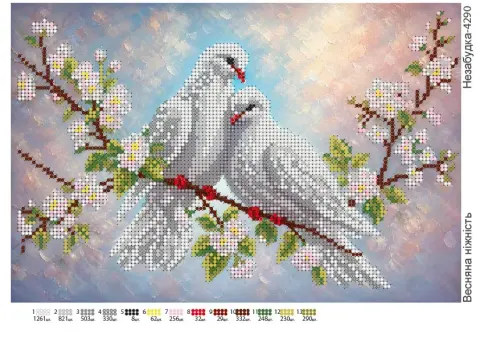 Схема для вишивання бісером Весняна ніжність 27 x 20 см А4 (Н-4290)