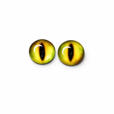 Стеклянные глазки для игрушек 14 мм желто салатовый пара (СК-14/01/2)