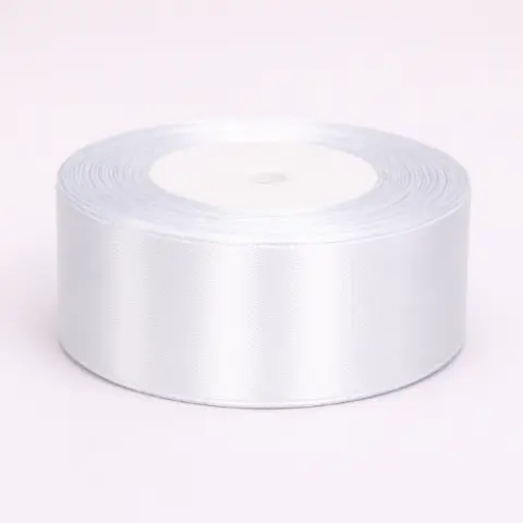 Стрічка атлас біла 2,5 см 23м (25/white)