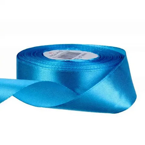 Стрічка атлас блакитна 2,5 см 23м (blue/01)