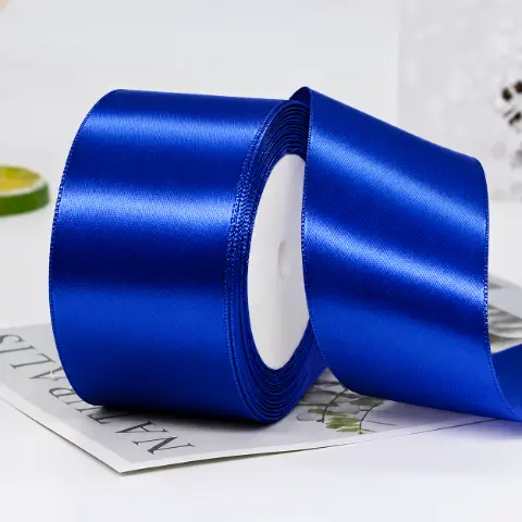 Стрічка атласна 5 см 23 м синя (L5-blue/01)